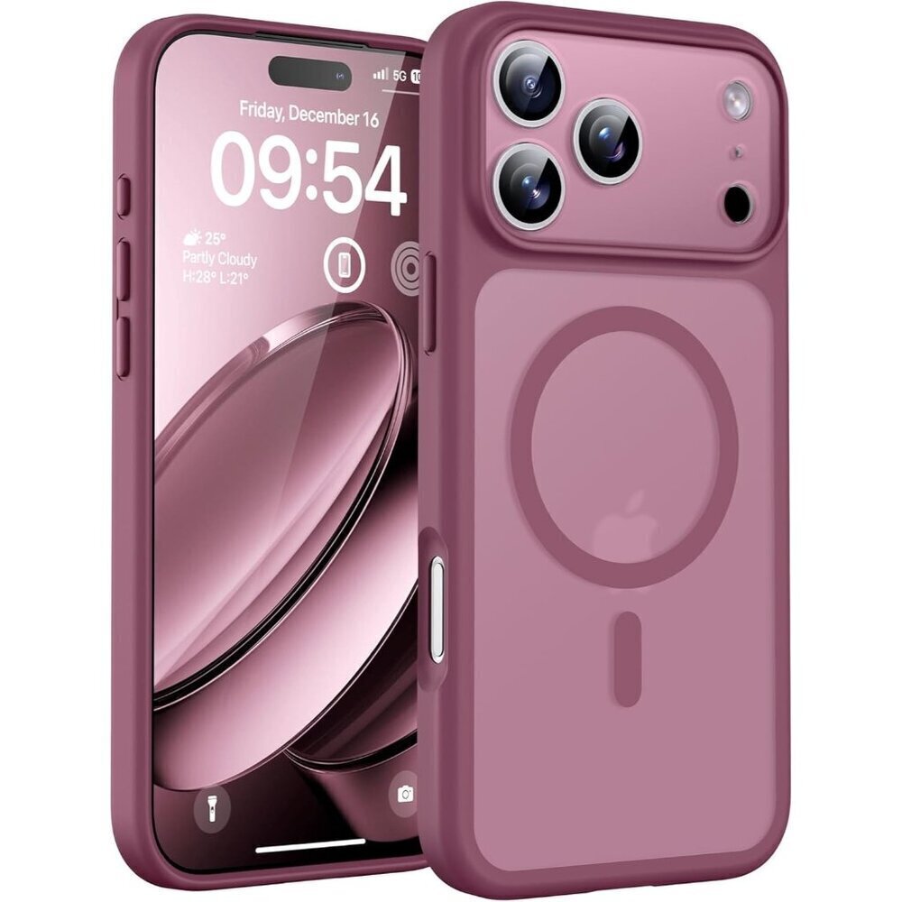 Plum Iphone 17 Pro Max Full Camera Protection Translucent Matte Phone Case